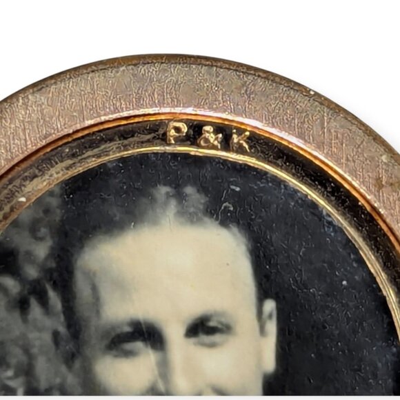 Antique Mourning Gold Locket Necklace 1/20 12KT Gold Filled Magnet Chain - Picture 13 of 15